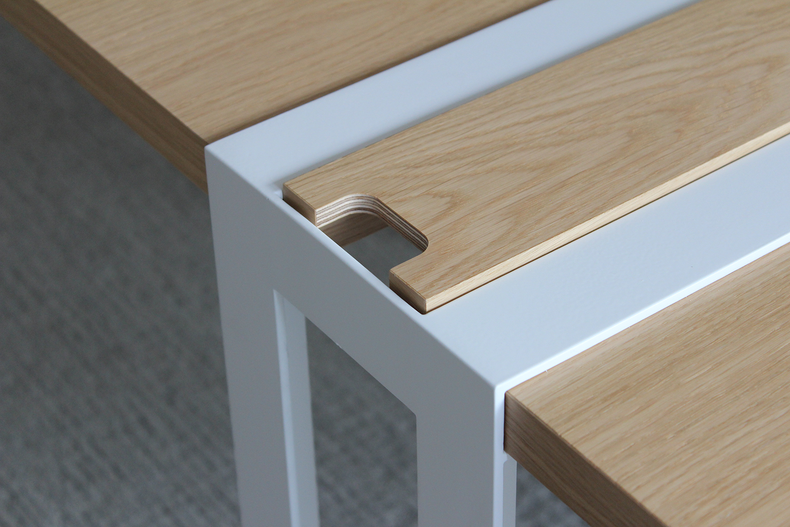 Designer conference table in wood and metal