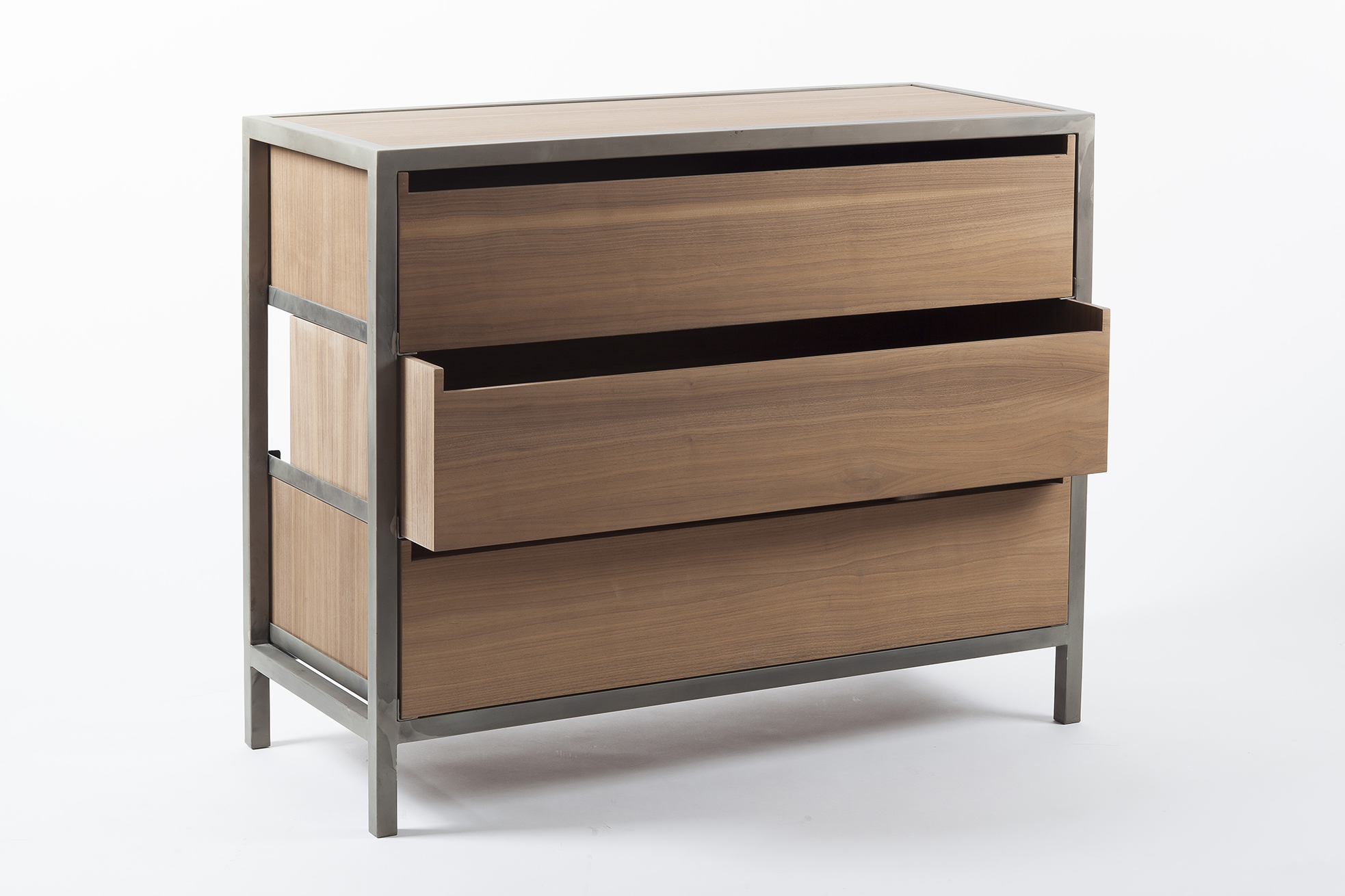 Commode design en bois et métal - design vintage années 50