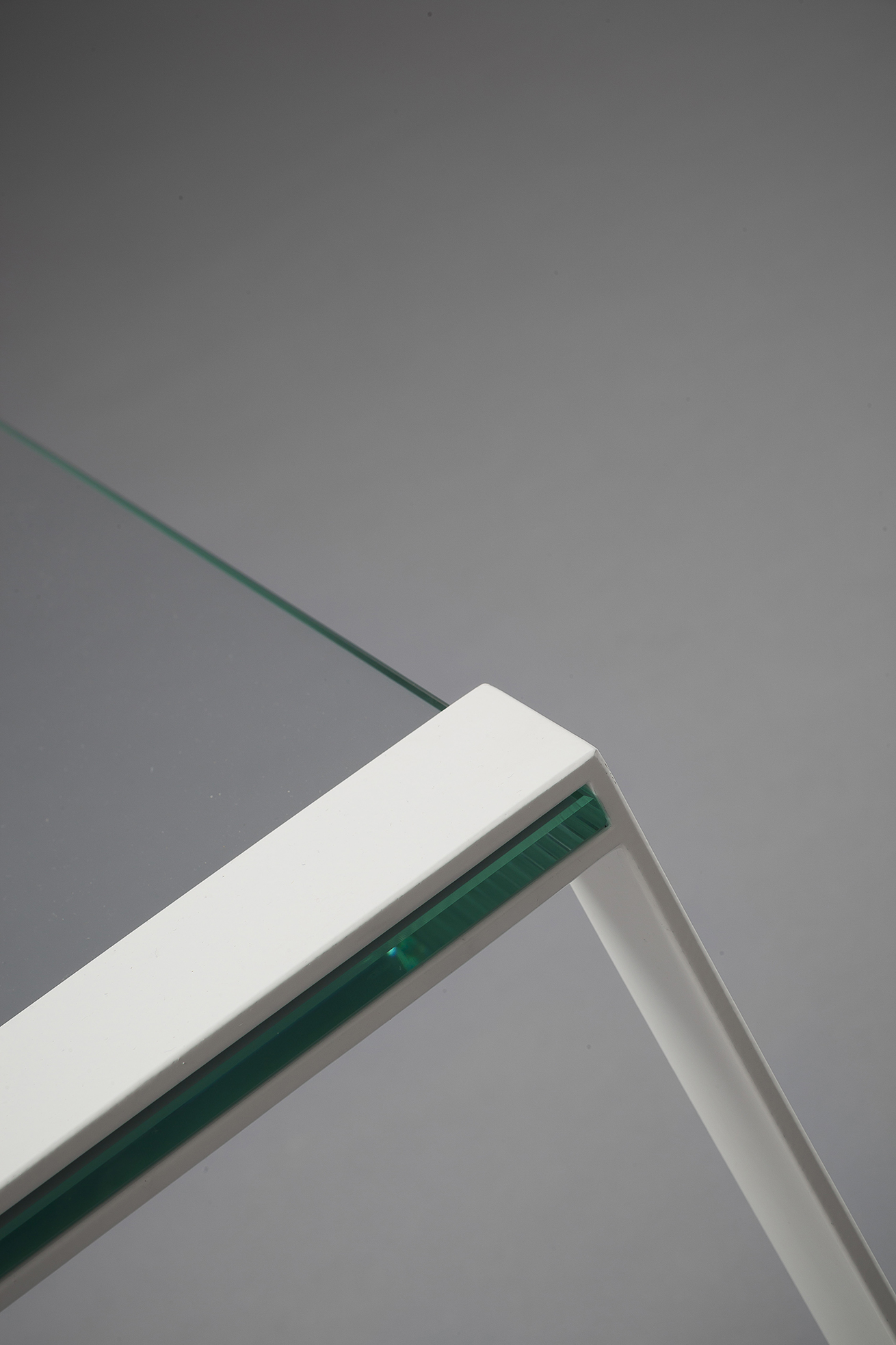 Glass and metal coffee table