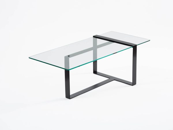 Table Basse métal noir & verre design Séverin