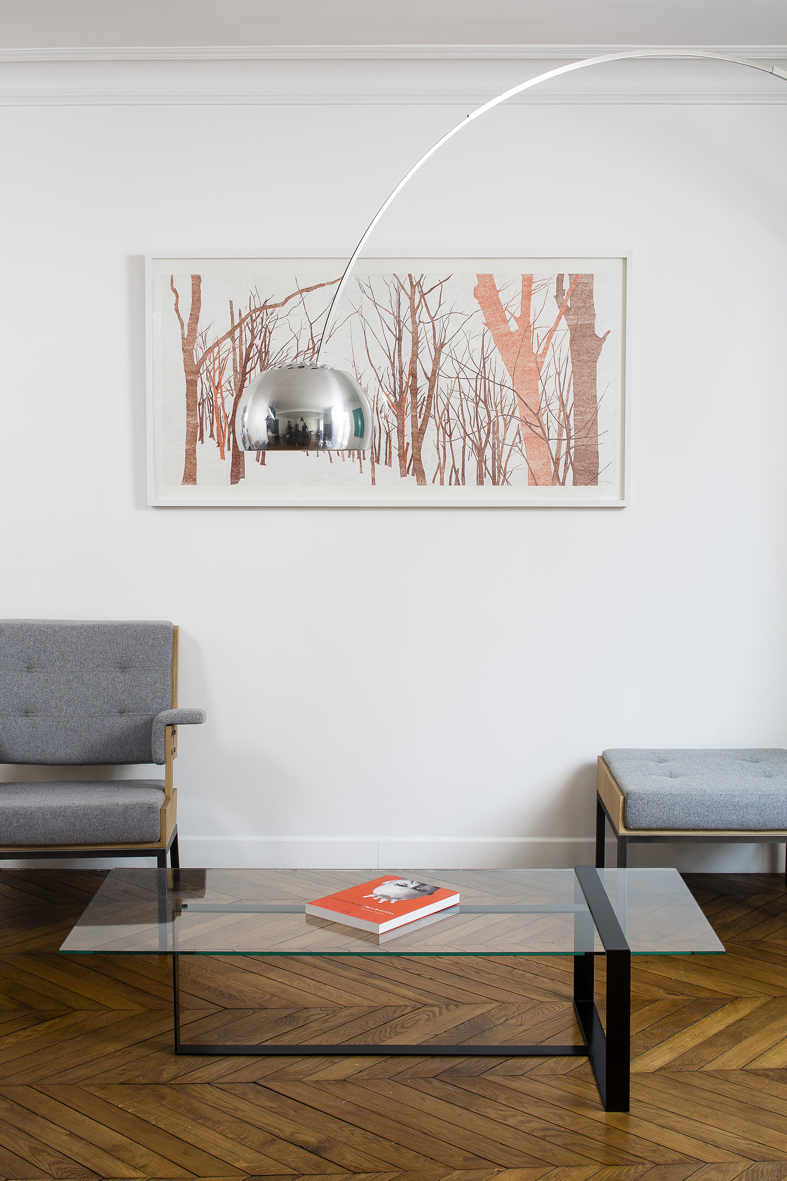 Coffee Table in glass and steel