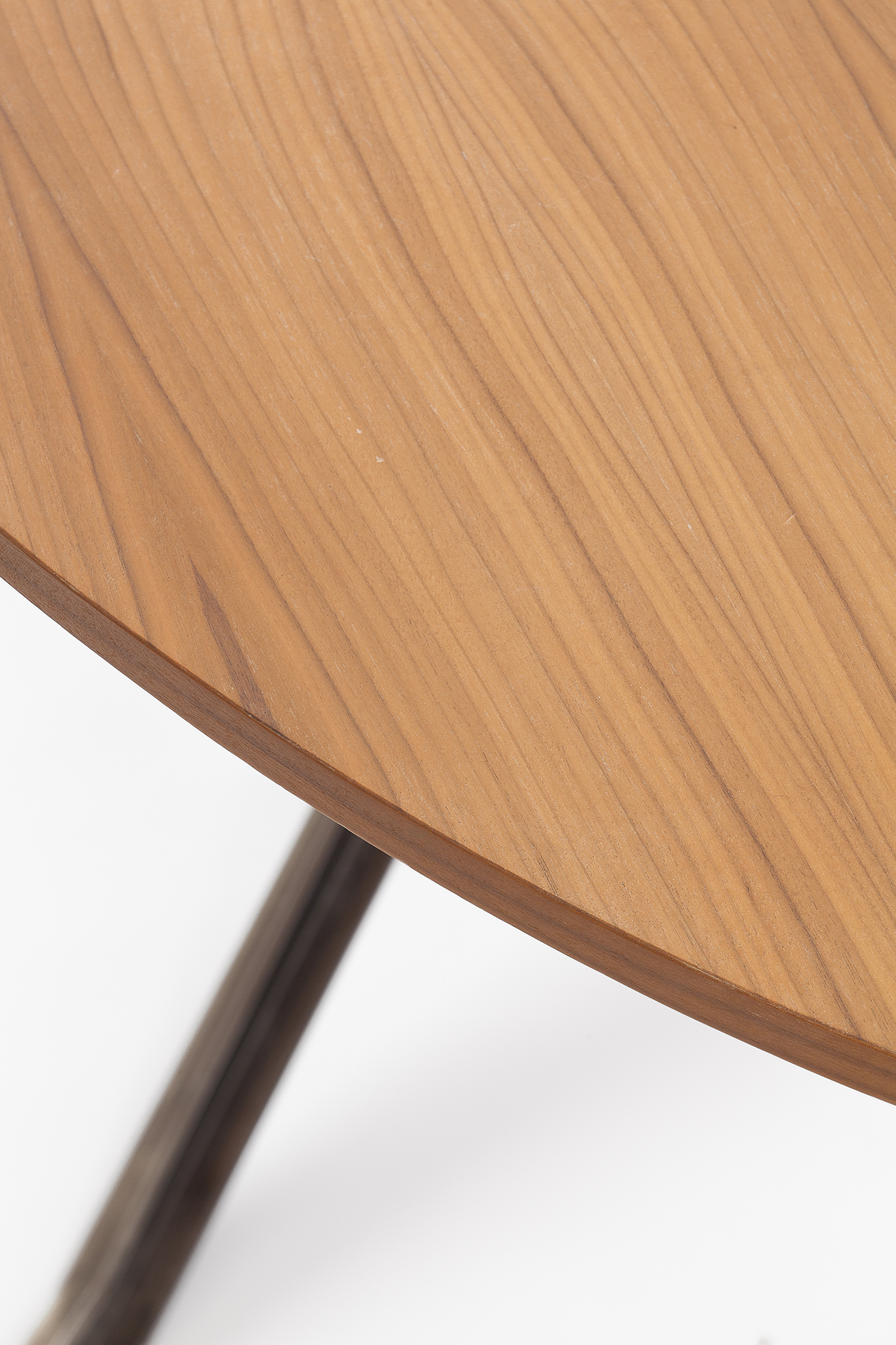 Table ovale métal et bois