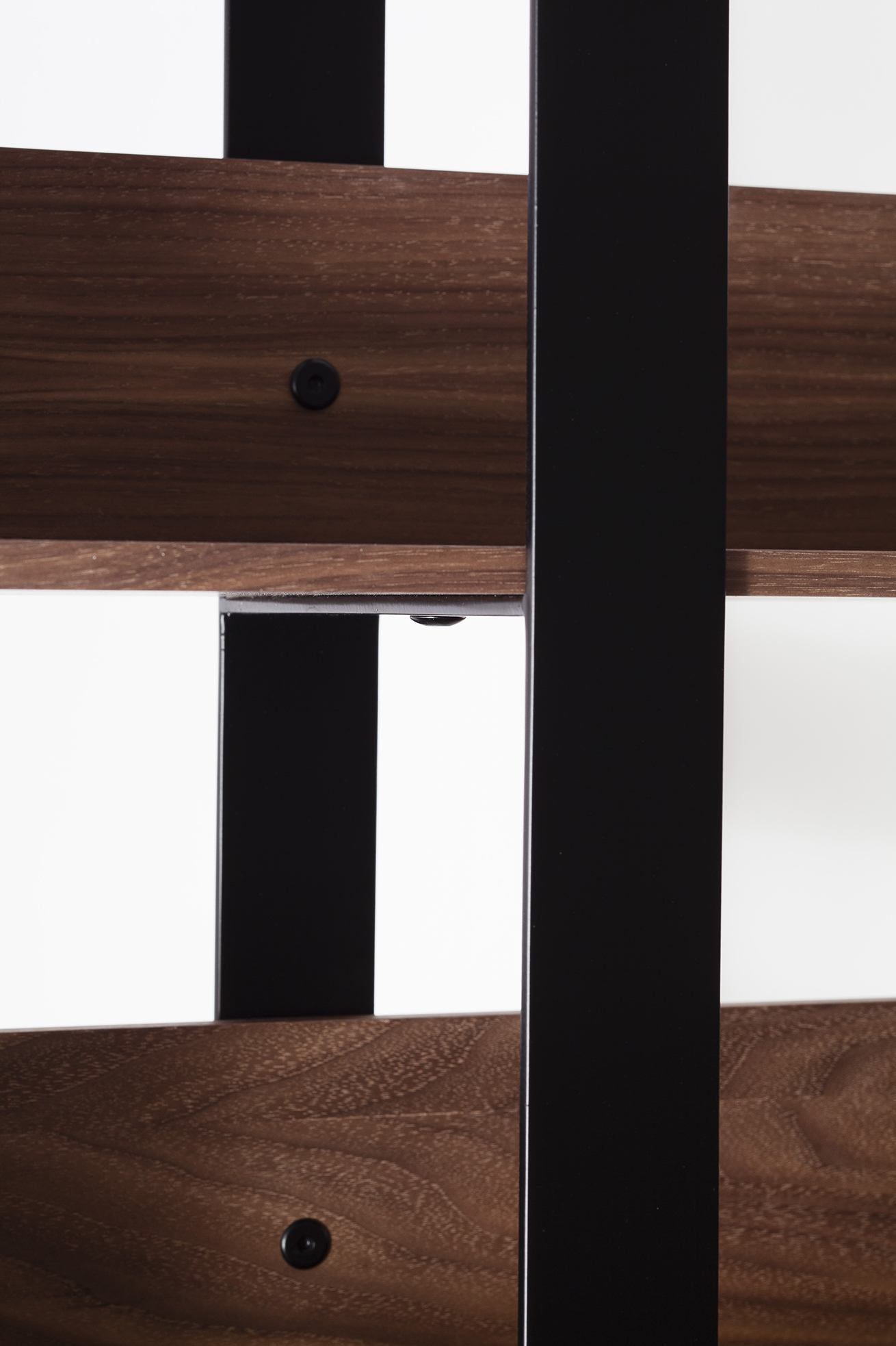 Designer bookshelf in metal and wood