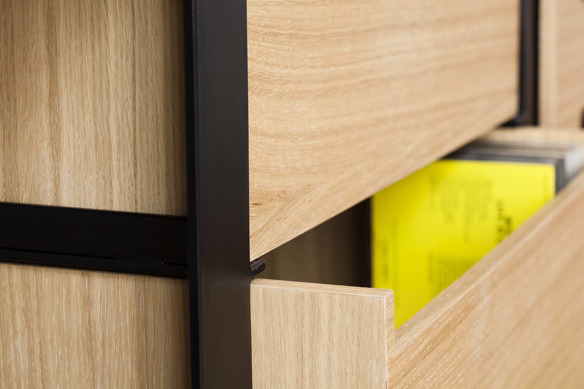 bookshelf in wood and metal