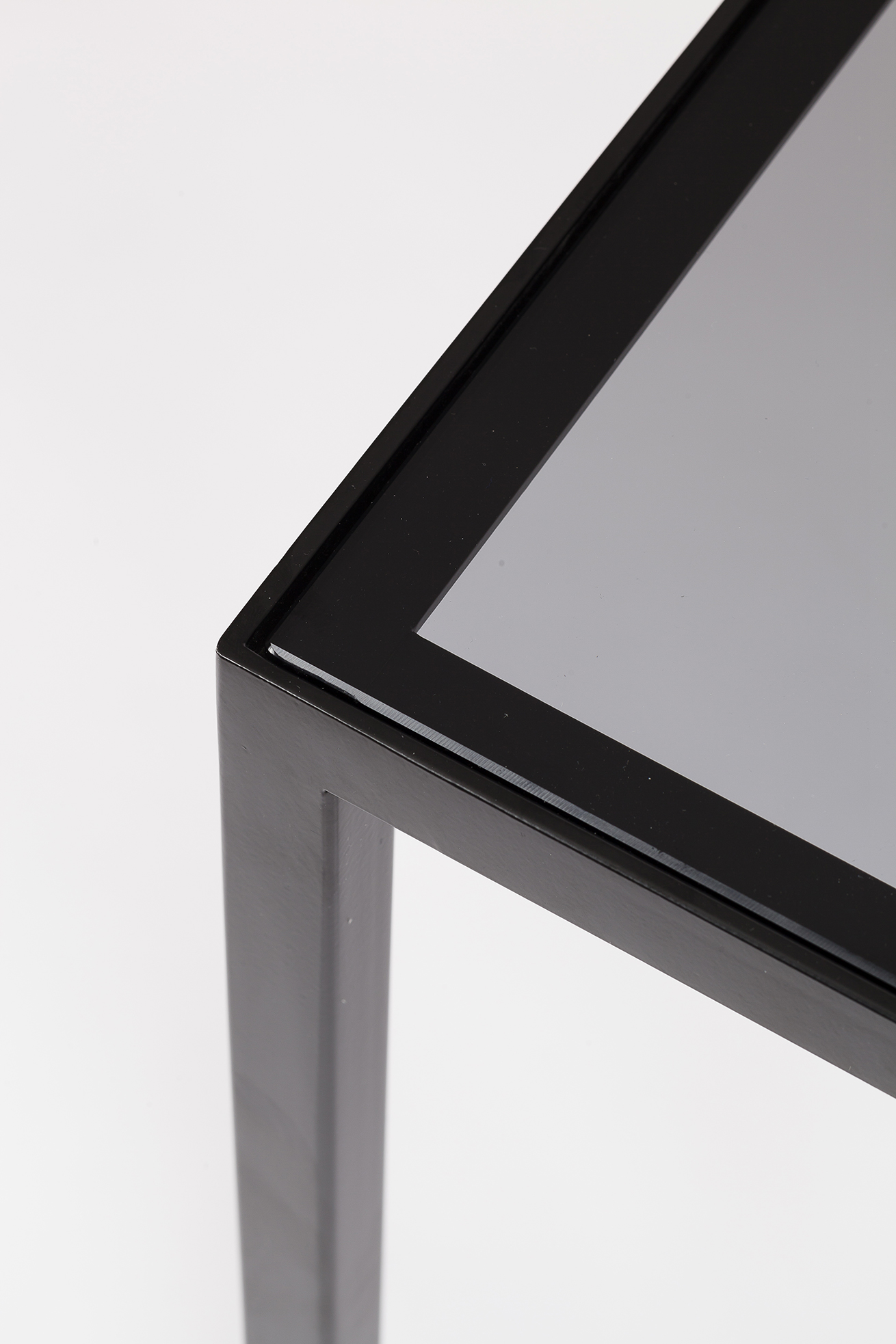 Writing desk in metal glass and wood