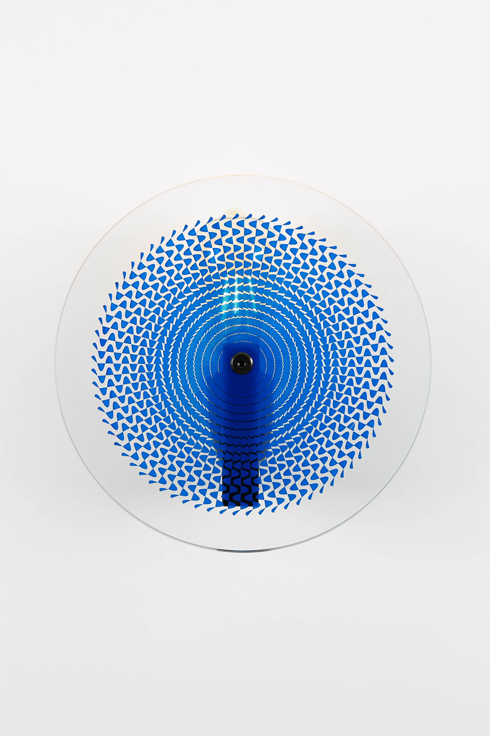 Designer wall-lamp in glass and mat black steel