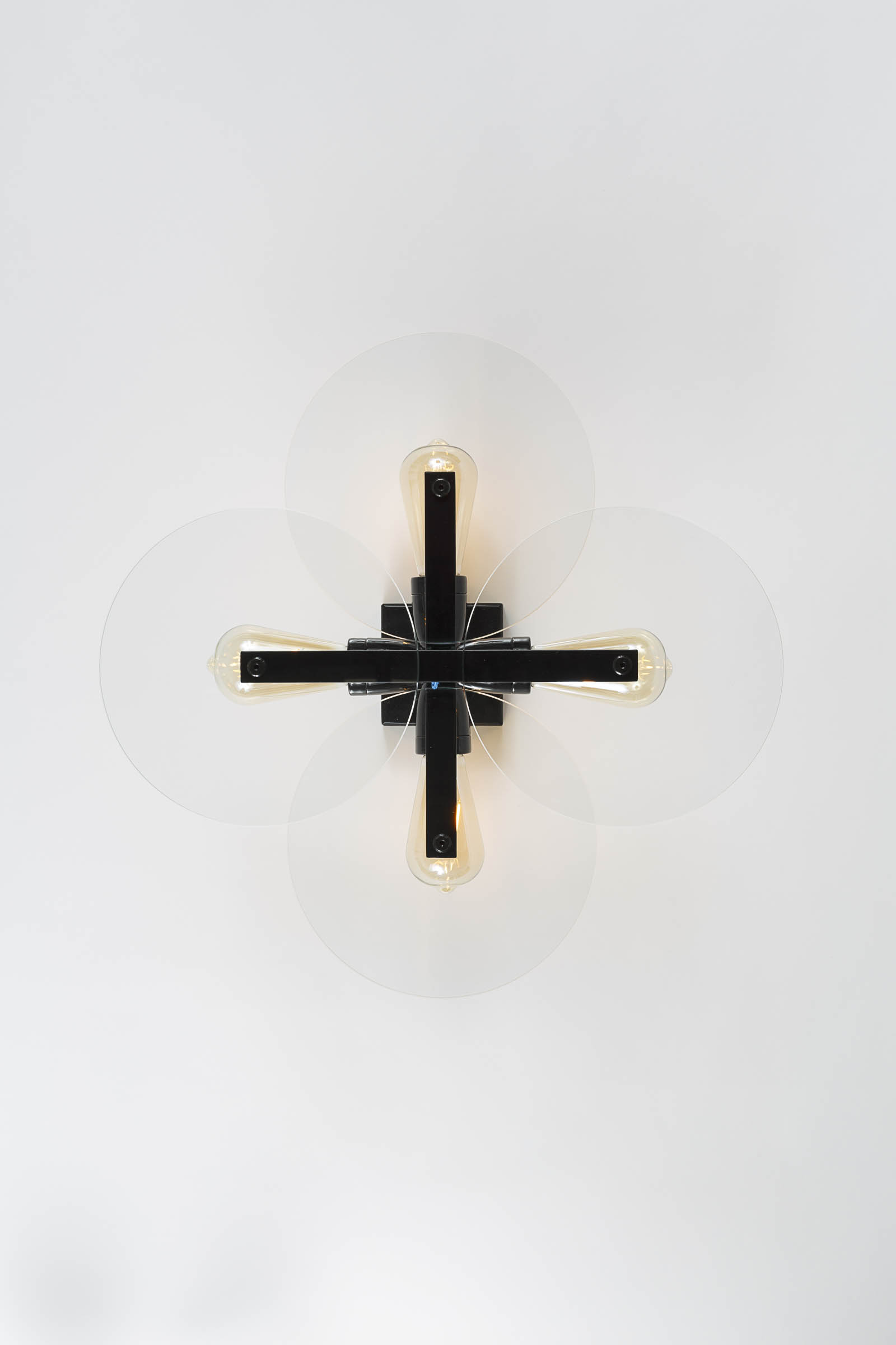 Plafonnier design Vaneau verre et métal par Alex de Rouvray