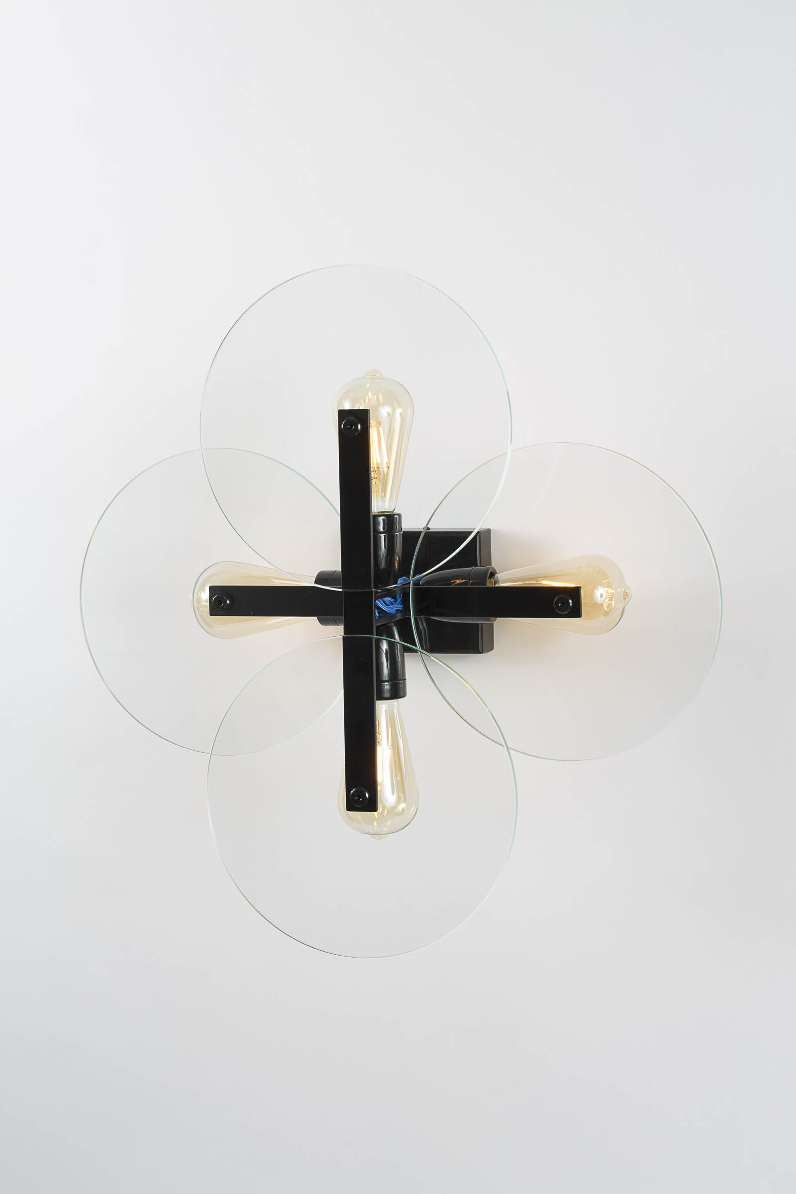 Plafonnier design Vaneau verre et métal par Alex de Rouvray