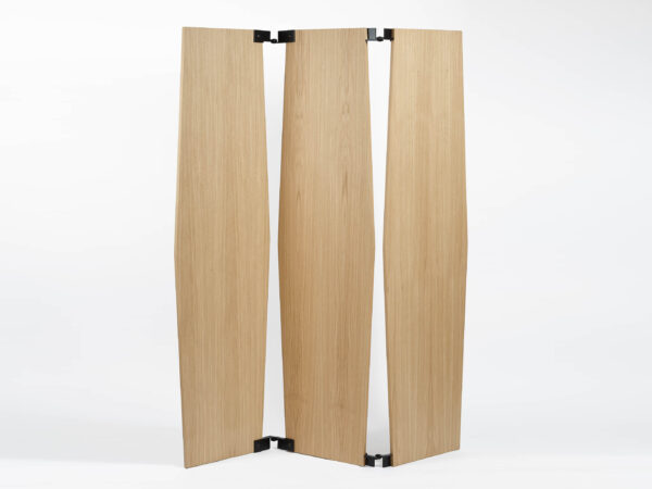 Designer screen in wood and steel by Alex de Rouvray