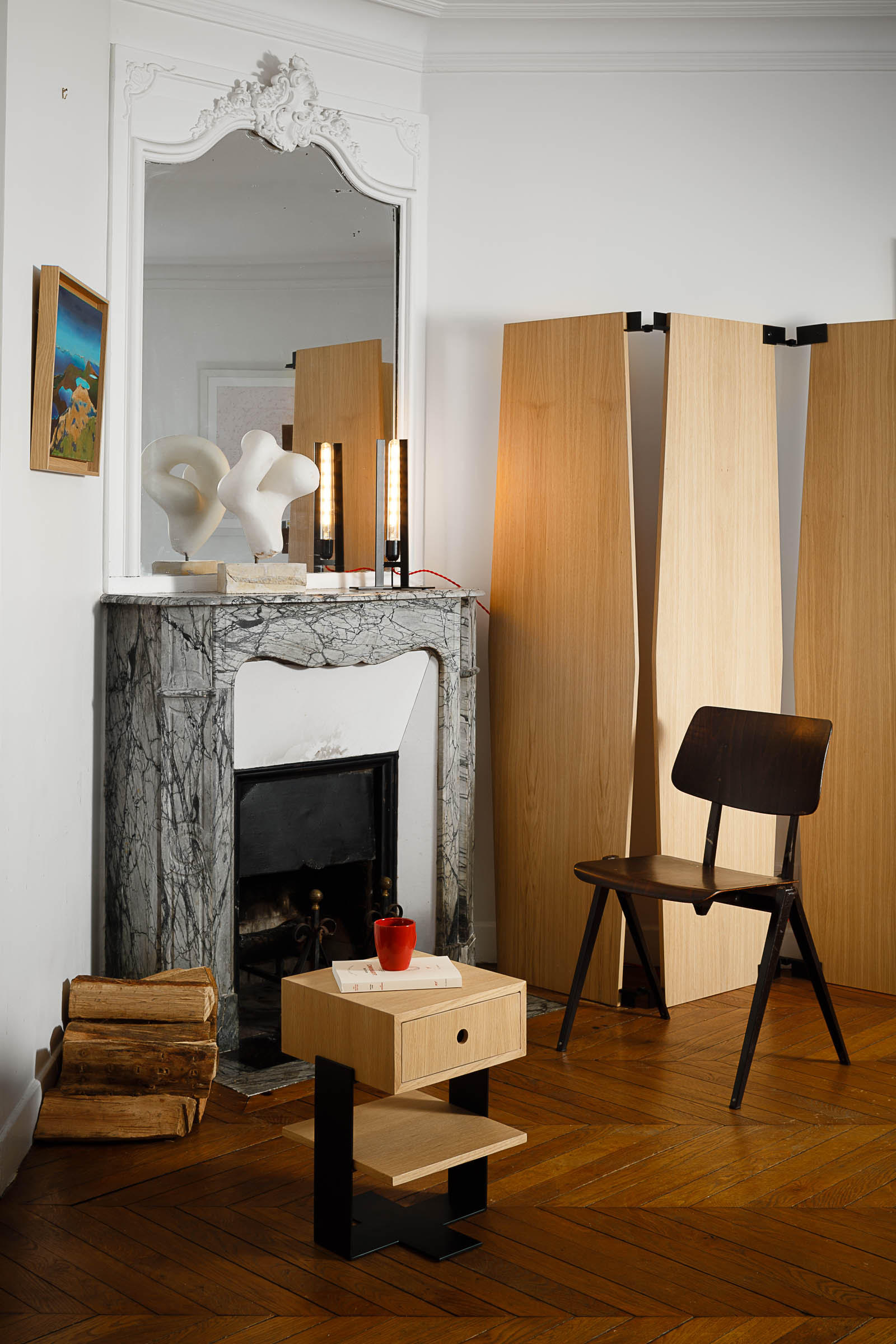 Paravent bois et métal design Séverin par Alex de Rouvray