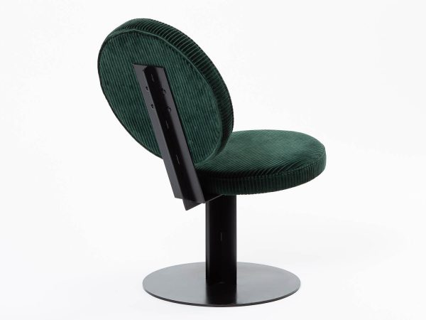 Chauffeuse design Mayet par Alex de Rouvray en velours vert & métal noir